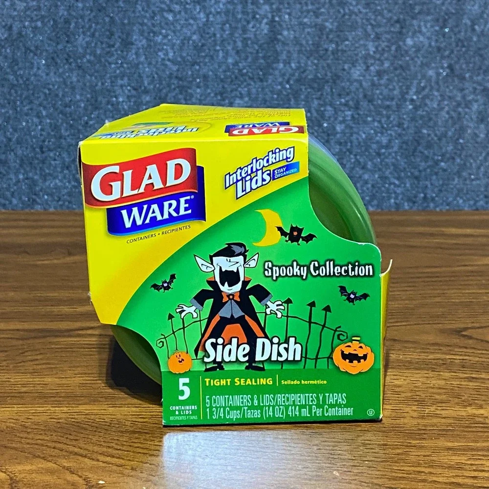 GladWare Spooky Collection Halloween Side Dish 14oz Containers 5 Count New 2008
